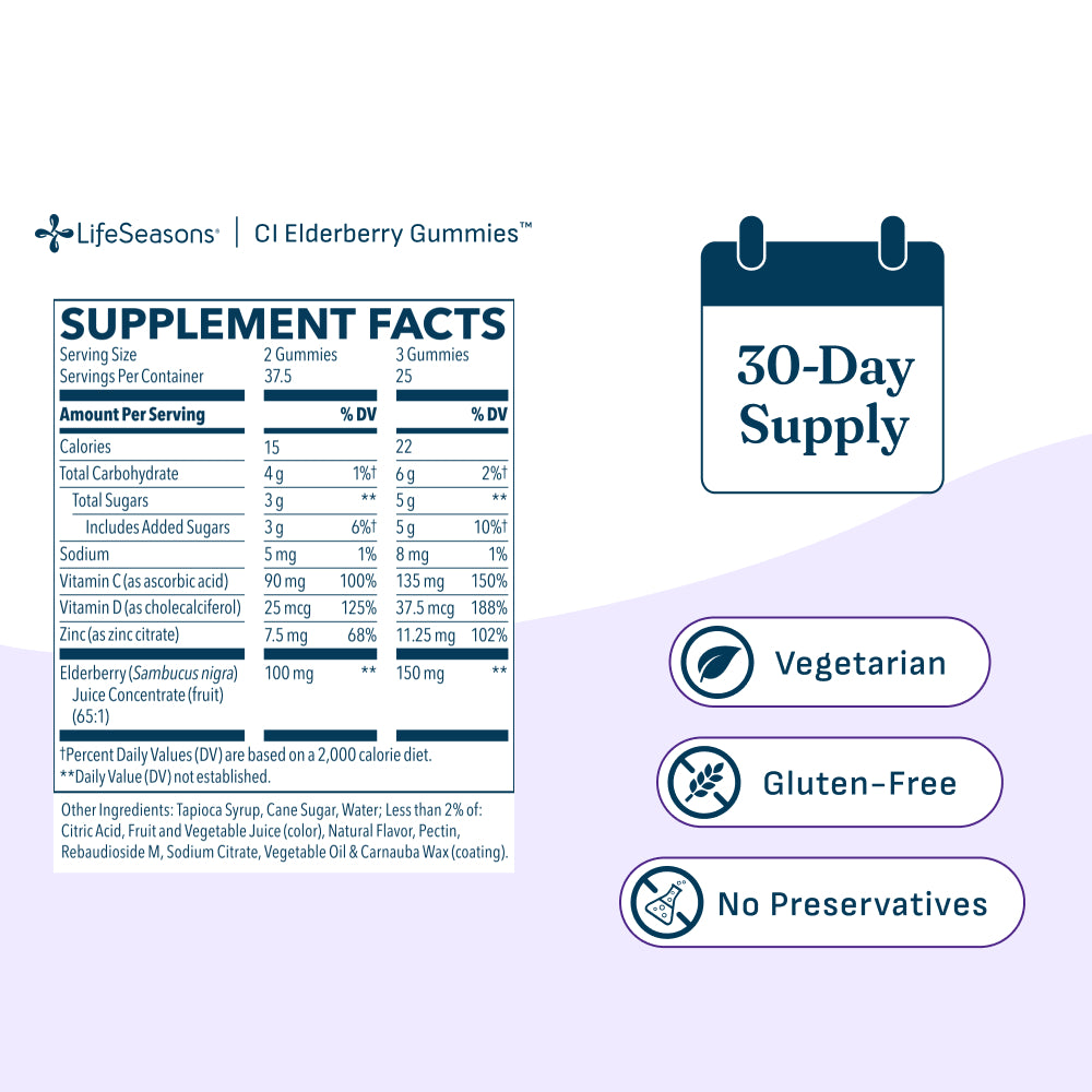 Clinical Immunity Elderberry Gummies | Daily elderberry immune