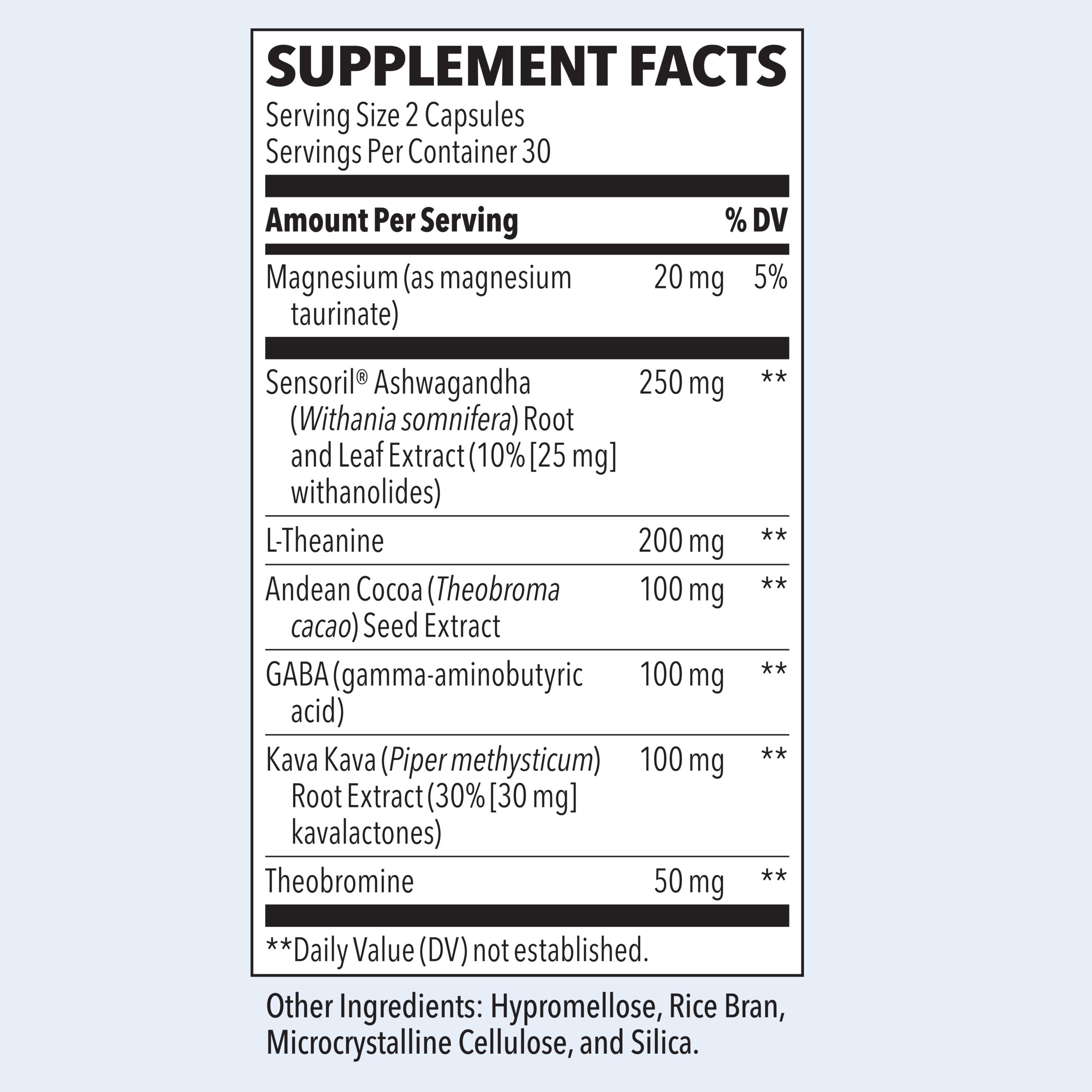 LifeSeasons Anxie-T Plus Supplement Facts